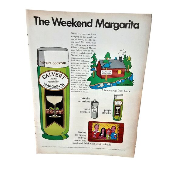 1968 Calvert Weekend Margarita Ad Vintage Cocktail Liquor Print Ad - Picture 1 of 1